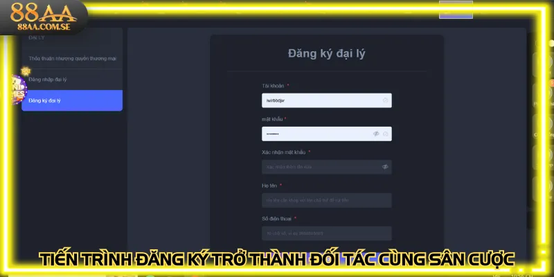 Tiến trình đăng ký trở thành đối tác cùng sân cược